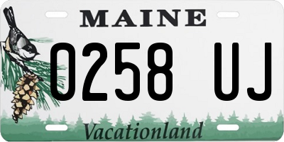 ME license plate 0258UJ