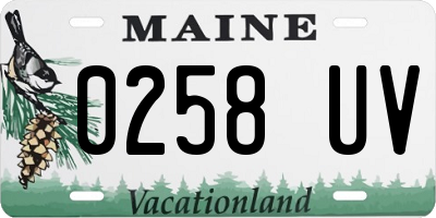 ME license plate 0258UV