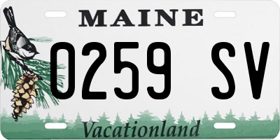 ME license plate 0259SV