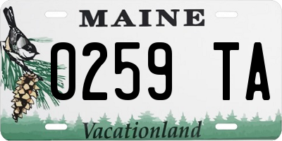 ME license plate 0259TA