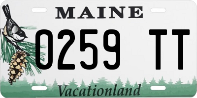 ME license plate 0259TT