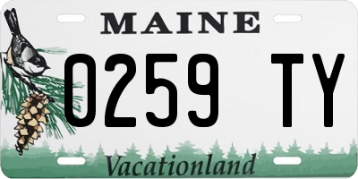 ME license plate 0259TY