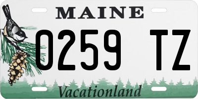 ME license plate 0259TZ