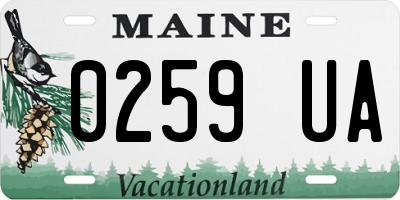 ME license plate 0259UA