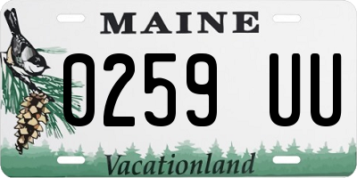 ME license plate 0259UU