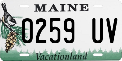 ME license plate 0259UV