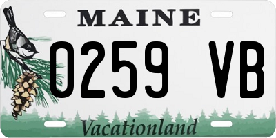 ME license plate 0259VB
