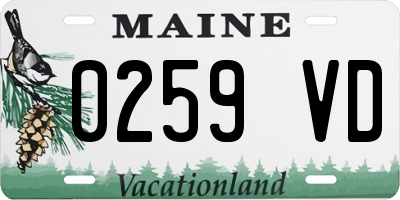 ME license plate 0259VD
