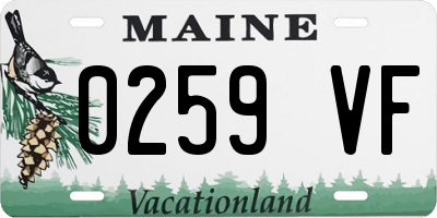 ME license plate 0259VF