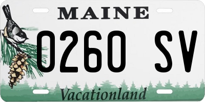 ME license plate 0260SV
