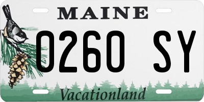 ME license plate 0260SY