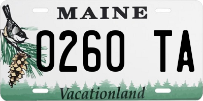 ME license plate 0260TA