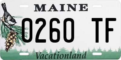 ME license plate 0260TF
