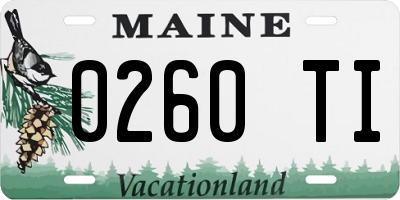 ME license plate 0260TI