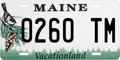 ME license plate 0260TM