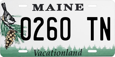 ME license plate 0260TN
