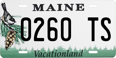 ME license plate 0260TS