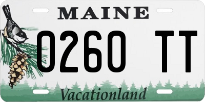 ME license plate 0260TT