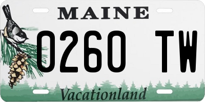 ME license plate 0260TW