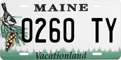 ME license plate 0260TY