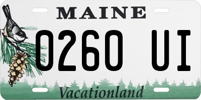 ME license plate 0260UI