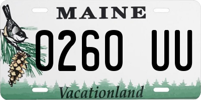 ME license plate 0260UU