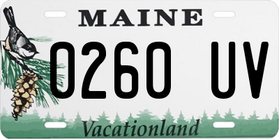 ME license plate 0260UV