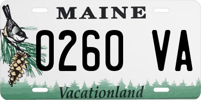ME license plate 0260VA