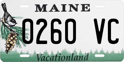 ME license plate 0260VC