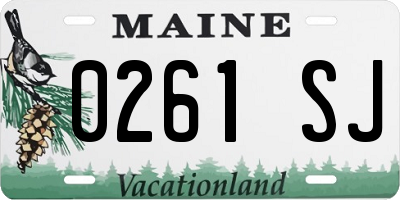 ME license plate 0261SJ