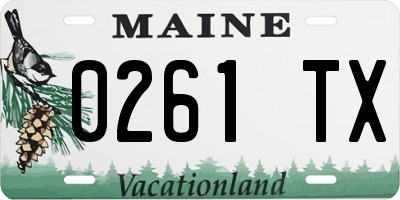 ME license plate 0261TX