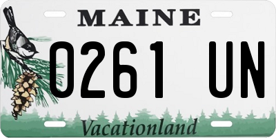 ME license plate 0261UN