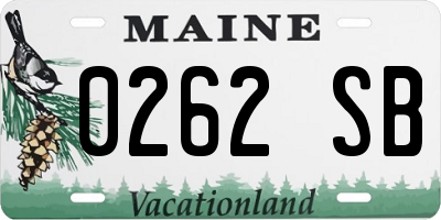 ME license plate 0262SB