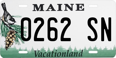 ME license plate 0262SN