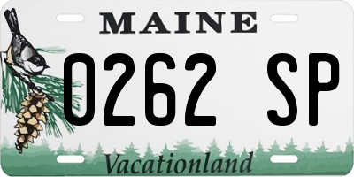 ME license plate 0262SP