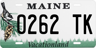 ME license plate 0262TK