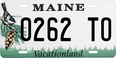 ME license plate 0262TO