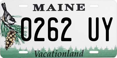 ME license plate 0262UY