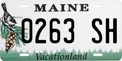 ME license plate 0263SH