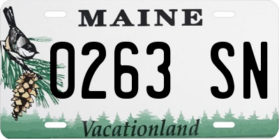 ME license plate 0263SN