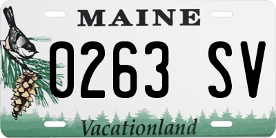 ME license plate 0263SV