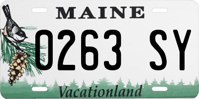 ME license plate 0263SY