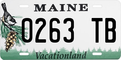 ME license plate 0263TB