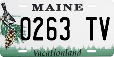 ME license plate 0263TV