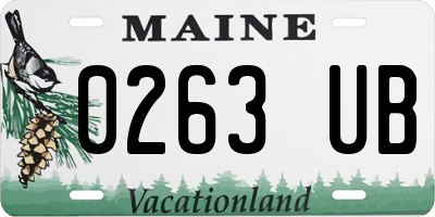 ME license plate 0263UB