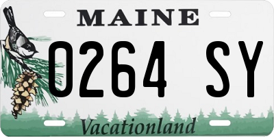 ME license plate 0264SY