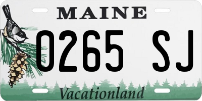 ME license plate 0265SJ