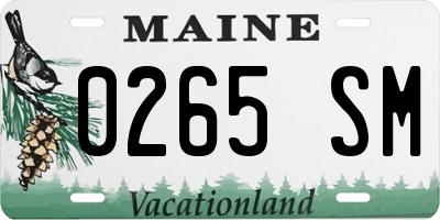 ME license plate 0265SM