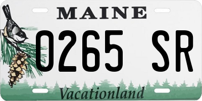 ME license plate 0265SR