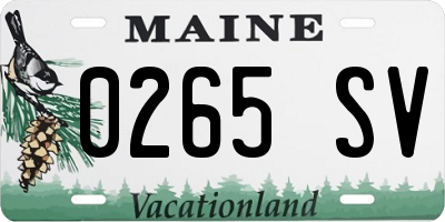 ME license plate 0265SV